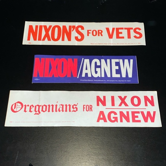 VTG 1968 Richard Nixon campaign stickers. See measurements. - Picture 1 of 11